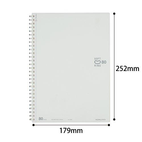 KOKUYO Soft Ring Notebook, 80 pages, Semi-B5 size, Plain, White (SU-SV308W-W)