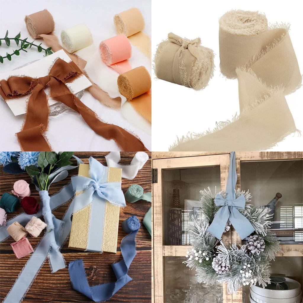 Chiffon Silk Ribbon 1.57InX5.46Yd for Gift Wrapping Decor Bridal Bouquets Baby Shower Wedding Invitations Bow Making