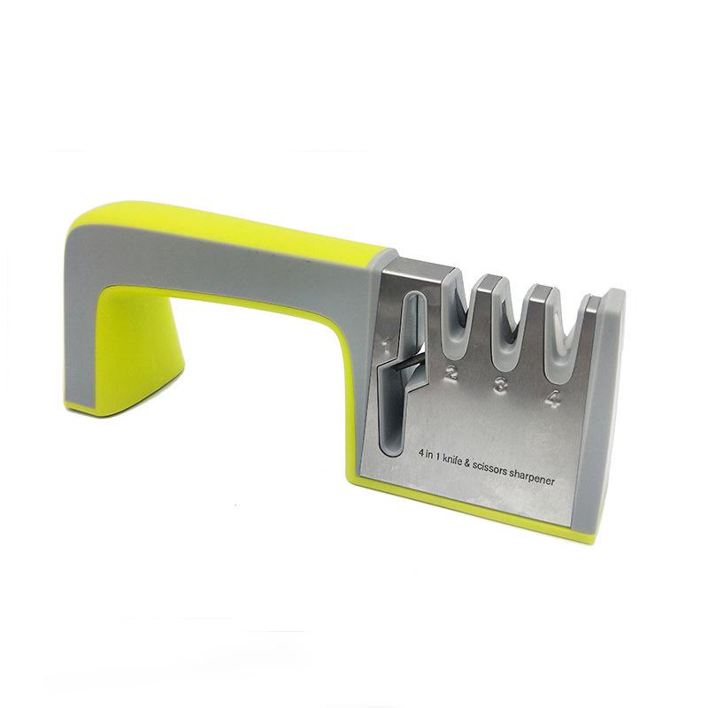 

Точилка для кухонных ножей 4 в 1, ножницы, ручной кухонный точильный камень для ножей всех размеров 1 pcs зелёный
