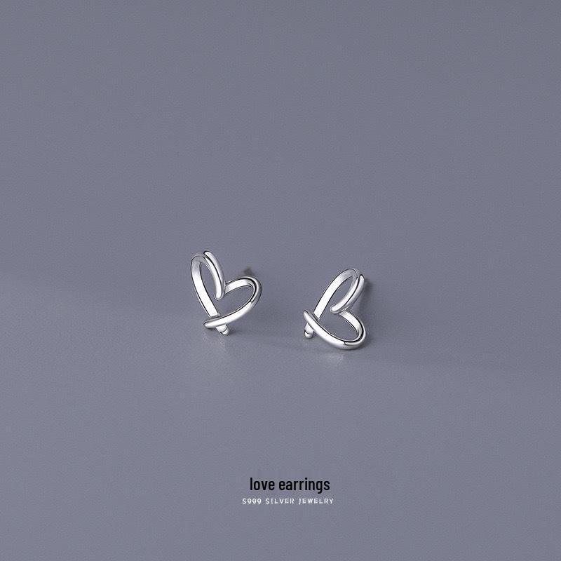 

Новые серьги-сердечки из стерлингового серебра: Элегантные, Простые, Милые и Высококлассные Украшения для Женщин