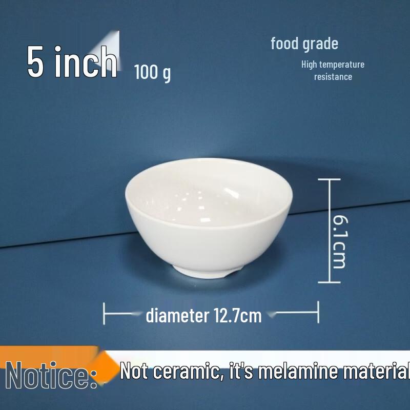 777 White A5 Food-Grade Melamine Bowls