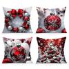 Christmas Cushion Pillowcase Printed 100% Polyester 45X45Cm Throw Pillowcover Decorative Sofa Cushion Pillowslip Home Decor