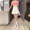 2026 A-Line High-Waisted Mini Skirt - Slimming, Fluffy Hem, Waist-Cinched Women's Spring/Summer Skirt Set