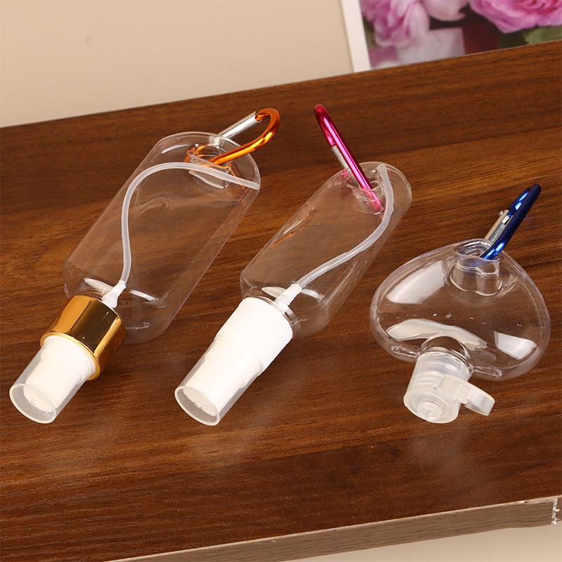 30/50Ml Travel Accessor With Carabiner Hook Makeup Tool Flip Cap Lotion Bottle Empty Perfume Alcohol Spray Bottles Container