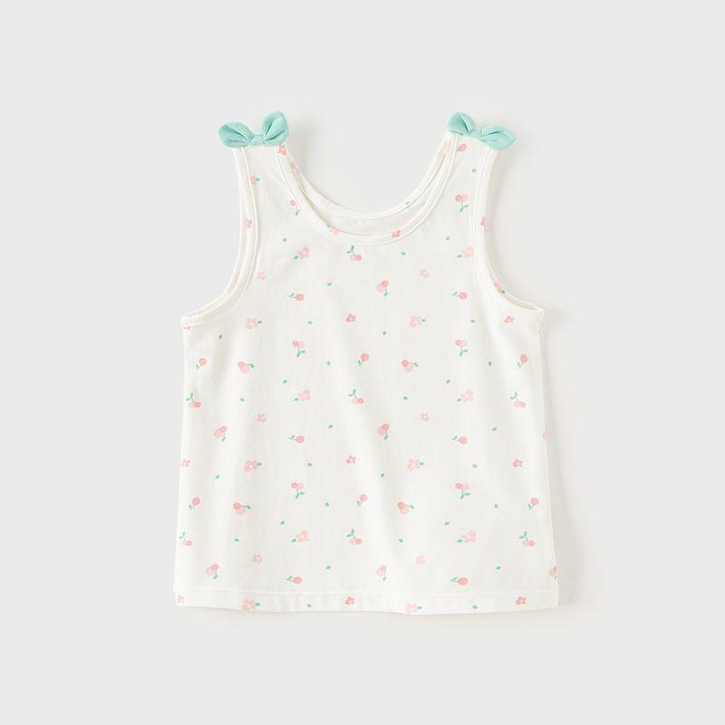 David Bella Girls  Stylish New Summer Sleeveless T-Shirt for Children, Toddler Girls  Base Shirt Top Off-White [Ready Stock] 100cm