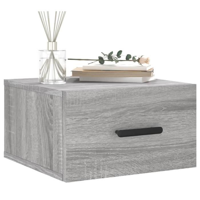 VidaXL Wall-mounted Bedside Tables 2 Pcs Sonoma Grey 35x35x20 Cm 829849