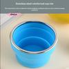 Portable Silicone Folding Water Cup Outdoor Heat Resistant Telescopic Collapsible Foldable Mug With Lid For Travel Camping
