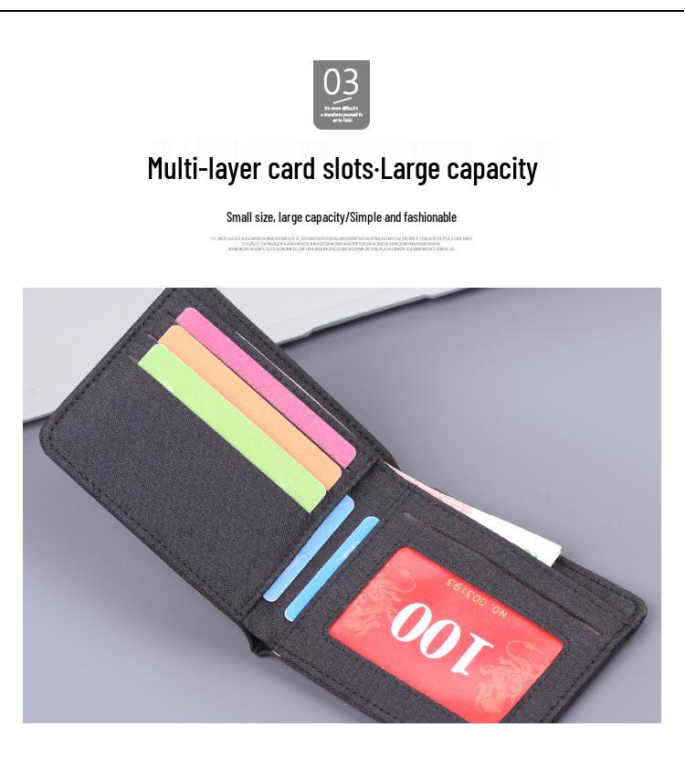 Men's Leather Canvas Zipper Wallet & Card Holder