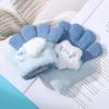 Children's Gloves Girls Kuromi Warm Plus Velvet Cartoon Winter Antifreeze Baby Finger Gloves