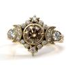 Moonlight star coffee diamond ring women's fashion versatile niche high-end zircon jewelry