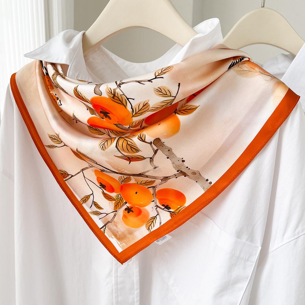 111% Mulberry Silk 71 Square Scarf, New Sky City Professional Decorative Scarf, Commuting To Work Versatile Silk Scarf