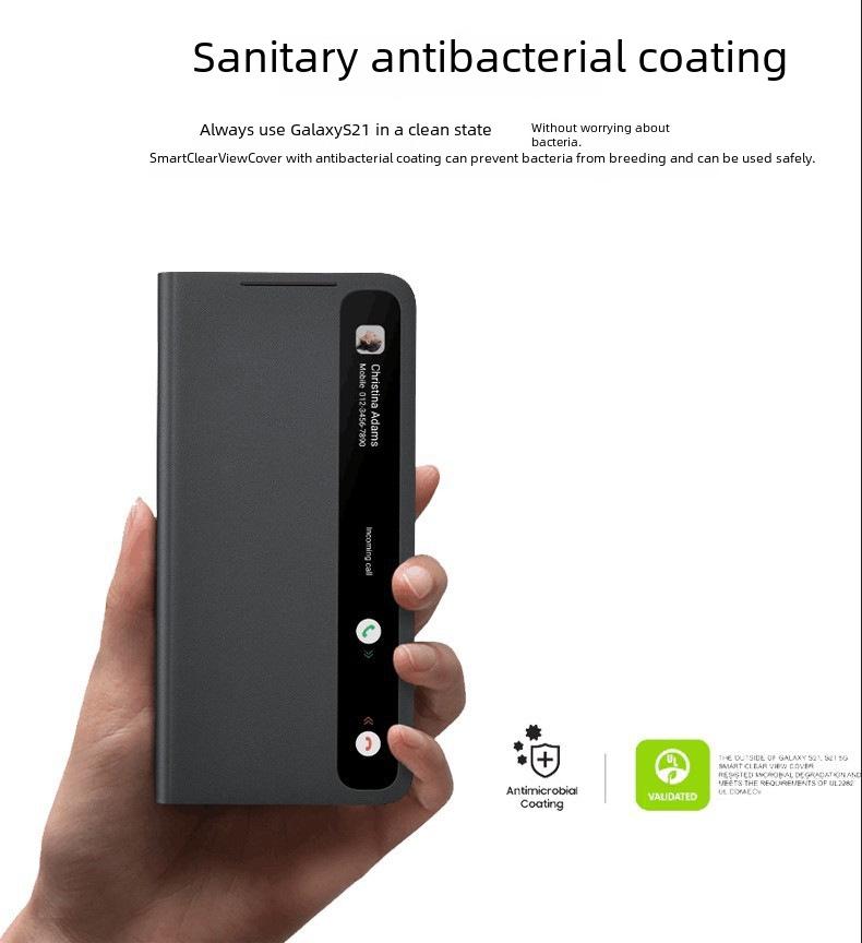 Capa Inteligente com Janela Samsung S21 Ultra: Atendimento Mãos-Livres, Capa Protetora para S21FE.