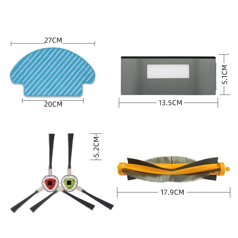 Ecovacs Dodo S/DT85/DT83 Vacuum Accessories: Roller Brush, Side Brush, Mop, Filter Core