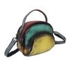 Borsa da Donna in Pelle Bovina a Colori Abbinati Portatile a Tracolla Obliqua Borsa da Donna Retro Lucida Versatile a Colori