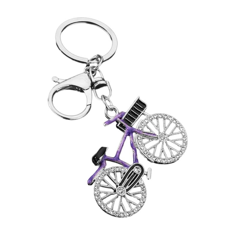 Sporty Couple Bike Keychains Metal Construction Crystal Ideal For Anniversary Gifting