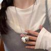 New Korean Fashion Simple INS Style Comb Heart Metal Pendant Long Necklace For Women Charm Accessories 2025 Grunge Jewelry Gift