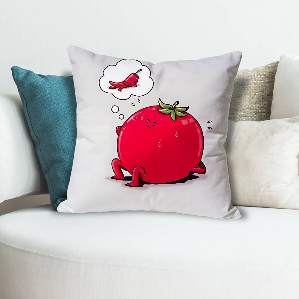 Funny Food Art Anime Celebrity Merchandise AllMatch Printed Pillow Case Sofa Car Office Room Decoration Protector