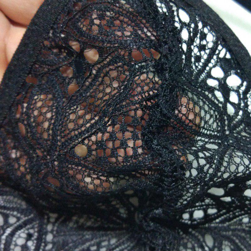 Sutien pentru femei, subțire, scobit, petale, dantelă în V adâncă, lenjerie de corp din plasă