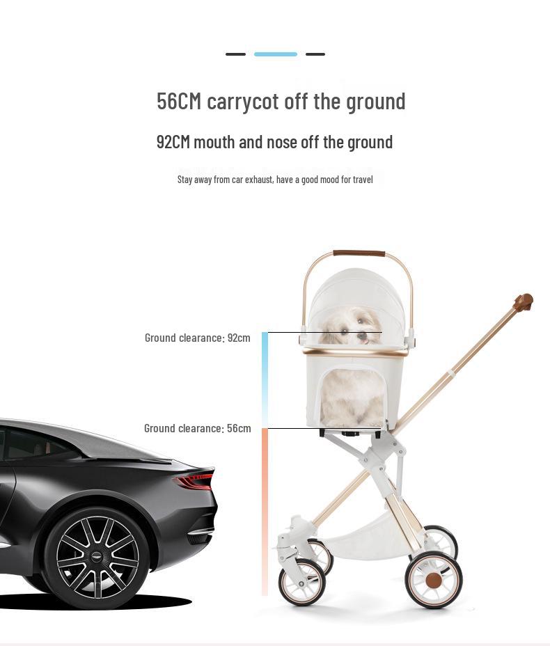 Stilvoller weißer PU-Leder-Haustierkinderwagen: Abnehmbares Design für Hunde und Katzen unter 30 Pfund