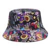 Women Bucket Hat Fashion Design Print 90's Panama Hats Female Vintage Fisherman Unisex Sun Cap Dropshipping