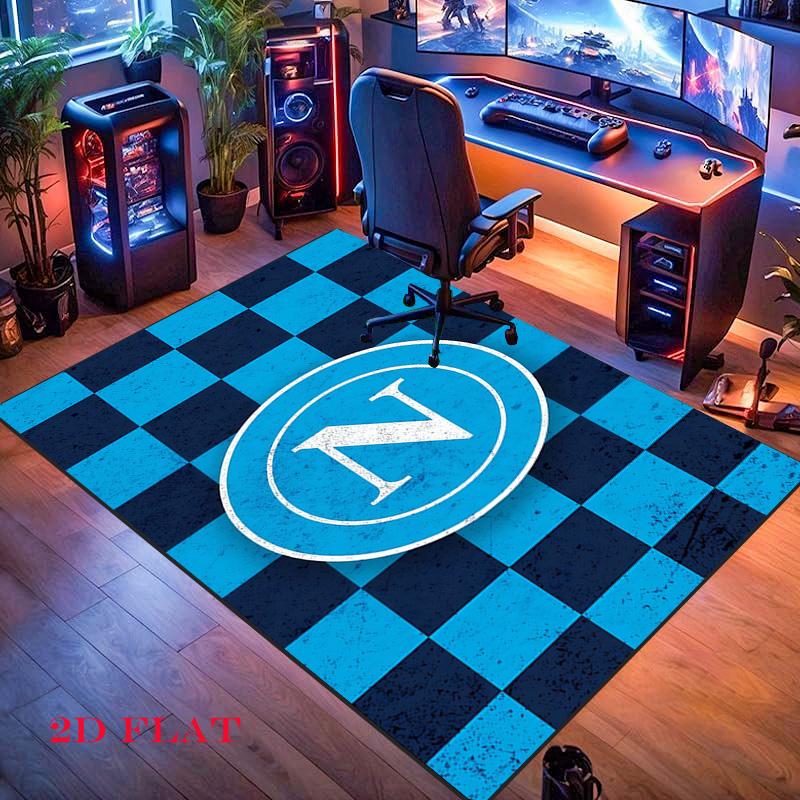 SSC Napoli Logo Teppich für Wohnzimmer Schlafzimmer Zuhause Sofadekoration, Kinderspiel Rutschfeste Bodenmatte