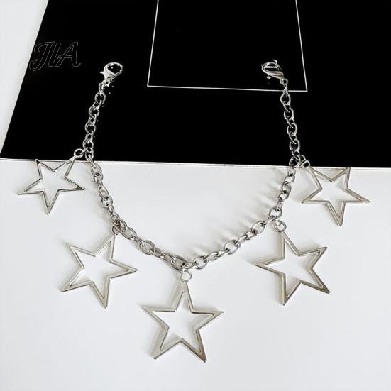 Five Pointed Star Shoe Charms Shape Charms, Accessories Decoration, Gothic Style Shoelaces Punk Decorations Chains, Stainless Steel Decorative Hanging