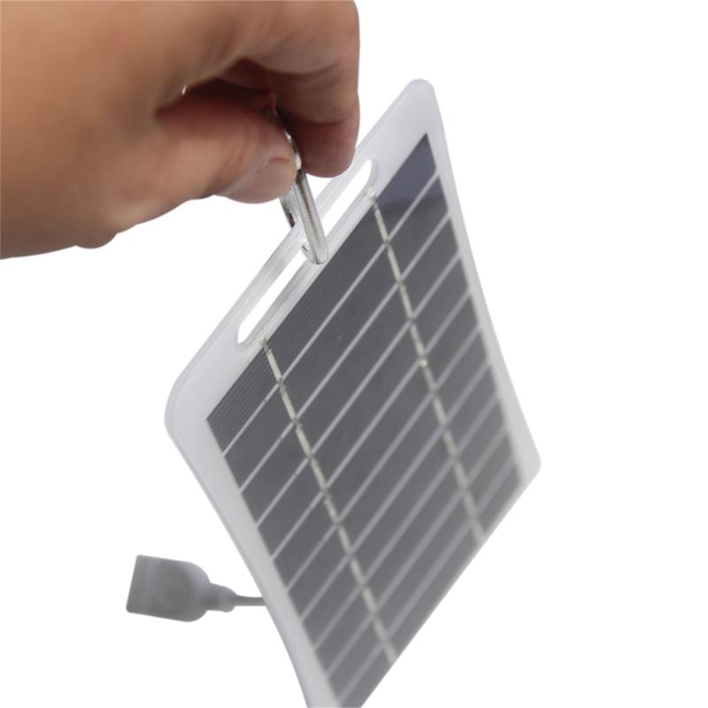 Compact USB Solar Power Charger Panel 2W 5V Solar Panel Charger for Outdoor Cooling Devices and Lighting Gadgets