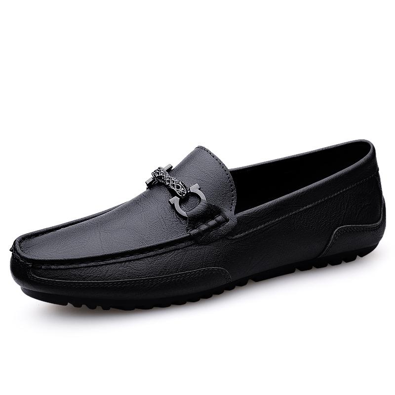 Fashion Handmade Leather Men Casual Shoes Fashion Man Slip On Flats Classic Leisure Walk Loafers Moccasins New Design Male Driving Shoes
