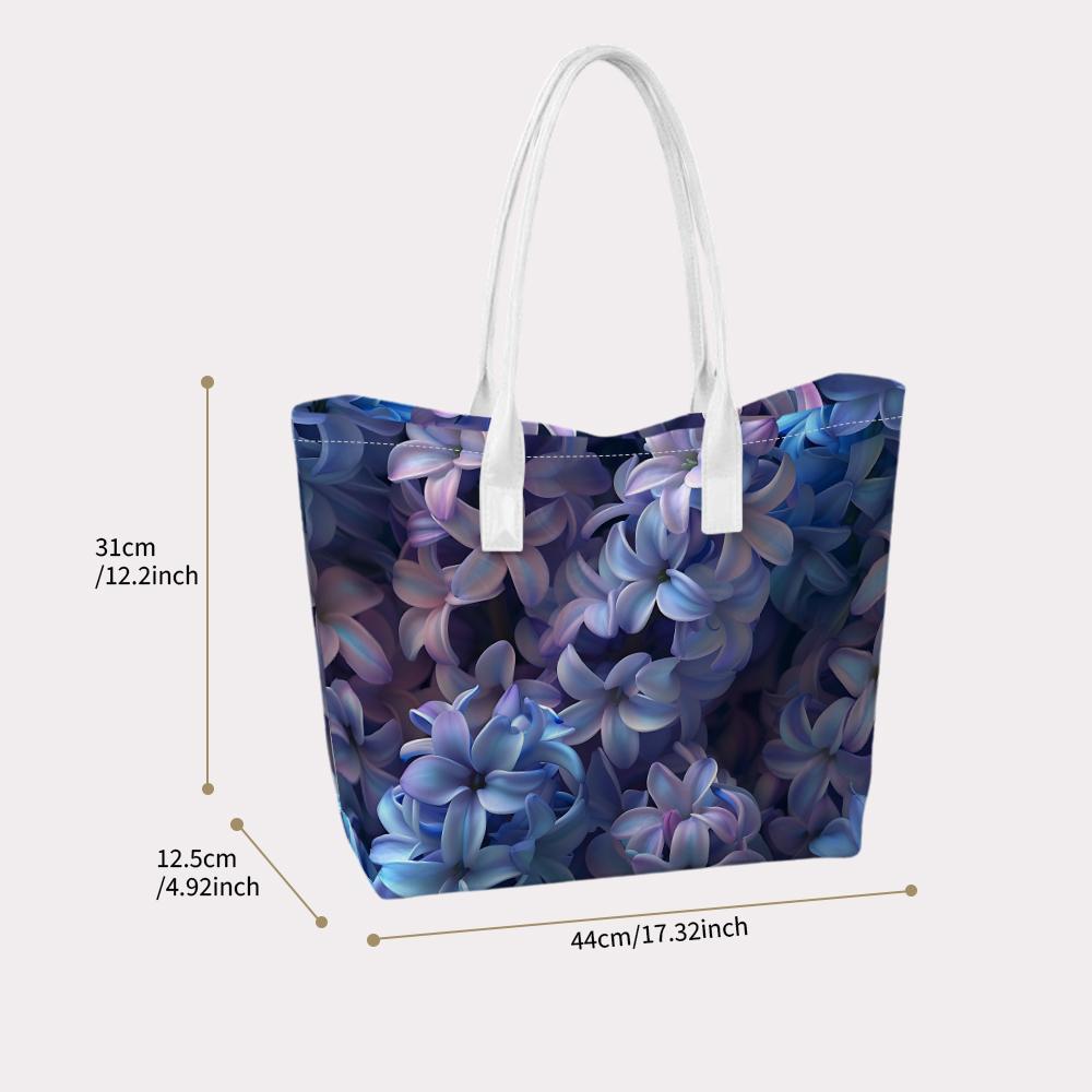 Elegant Floral Printed Women Tote Bag Fashion Portable Daily Carry Handbag