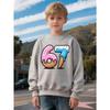 kids unisex Round Neck Sweatshirt 67 SixtySeven Fun Number Donut Theme Sweatshirt Cartoon Number 67 Ice Cream Donut Pattern Unisex Holiday