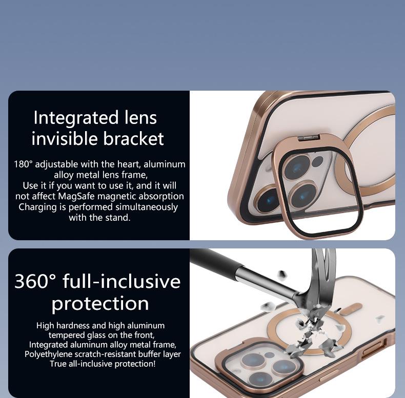 Apple iPhone 17 Pro Max Magnetische HD Magsafe Hülle mit Ständer für iPhone 16 Objektiv