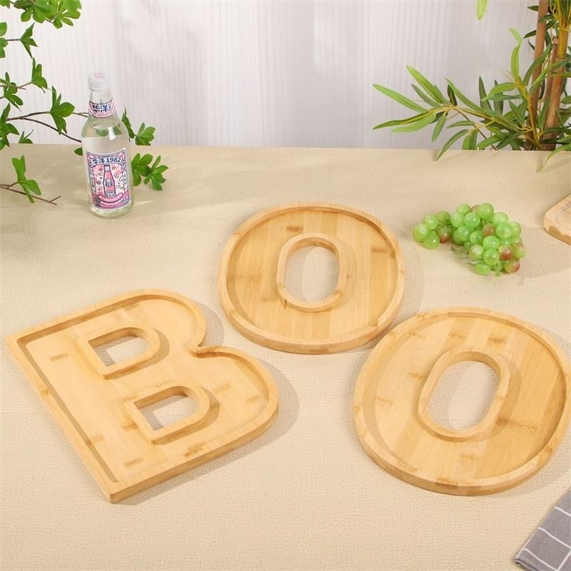 Halloween Bamboo Letter Tray Set “BOO” – Wooden Party Platter For Snacks, Candy, Charcuterie & Holiday Decor