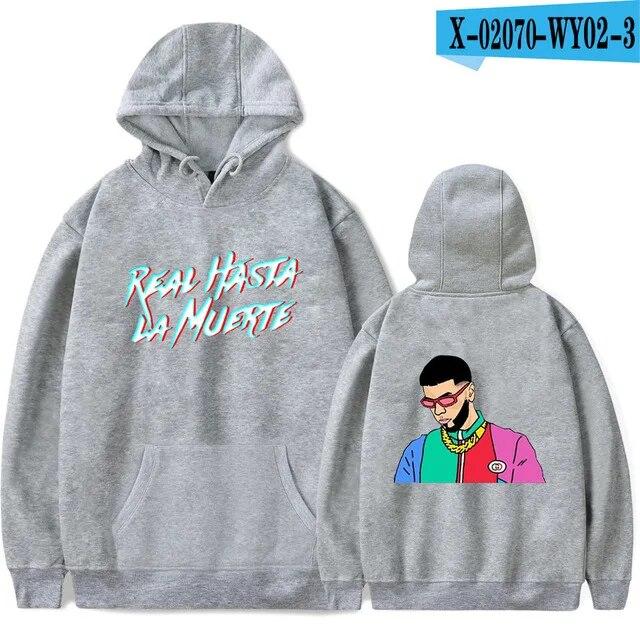 Anuel AA Printed Hoodies Sweatshirt Coat Real Hasta La Muerte casual Tracksuit Costume Unisex Women Clothing Anime Pullover Hoodie