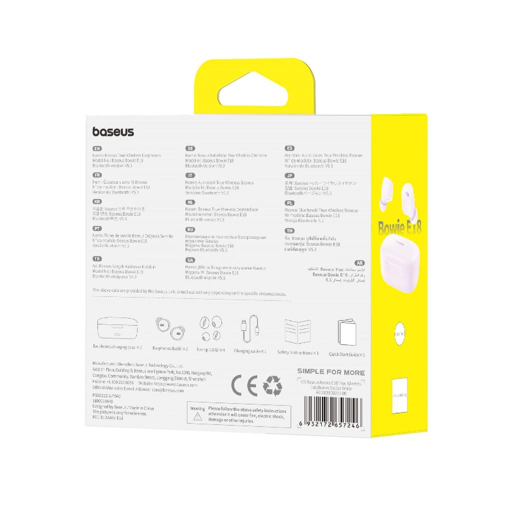 Baseus Bowie E18 Wireless Tws Enc Ipx4 Headphones - Purple