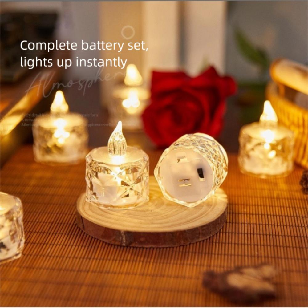 Flameless LED Light Candle Electronic Atmosphere light Mini Crystal Candle  Home Decoration