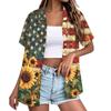 Damen Freizeit Kurzarm Hemd mit Knöpfen Leicht Lockerer Schnitt Kragen Oberteil für Sommer Outdoor Aktivitäten und Alltag