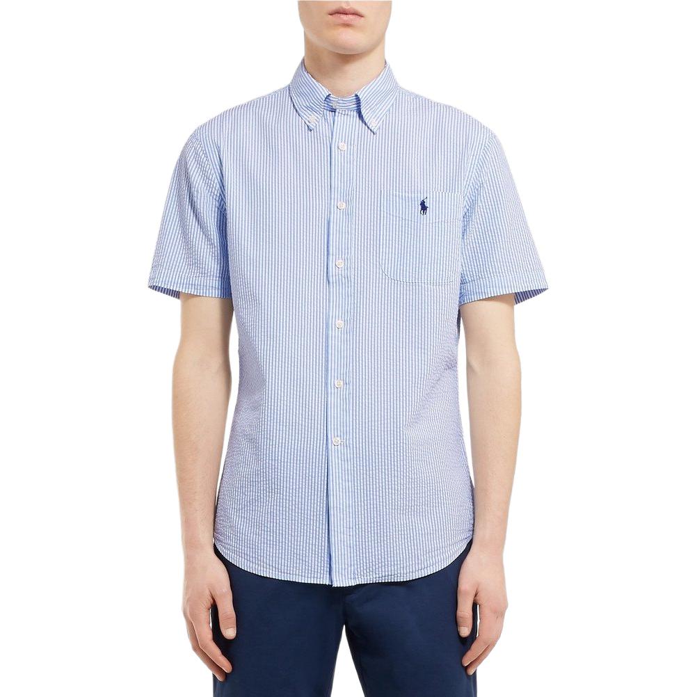 Polo Ralph Lauren Embroidered Bubble Gauze Pocket Short Sleeve Shirt Men shirts 710691428-001