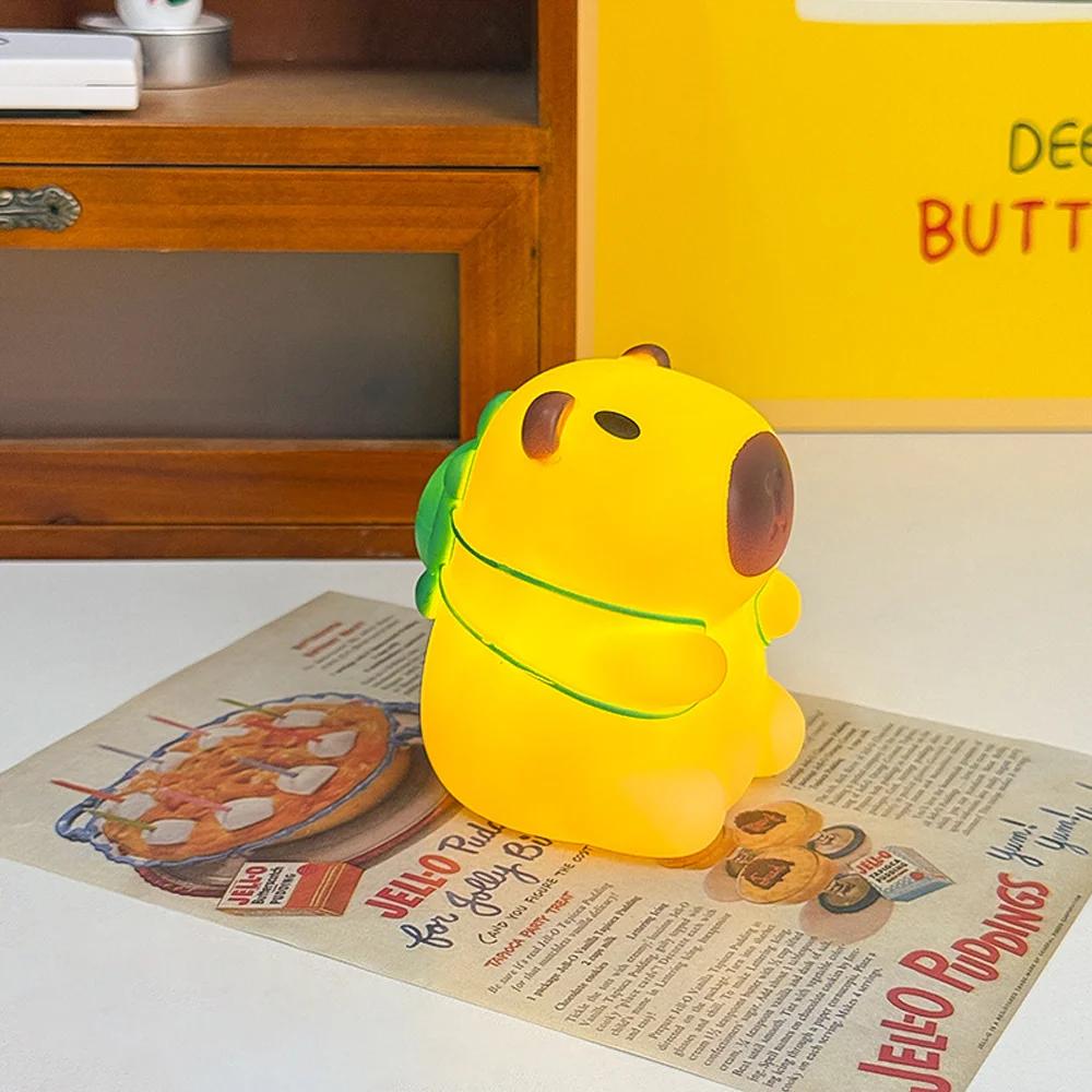 

Горячий милый мини-ночник Капибара Капибала мультфильм виниловый прикроватный светильник с изображением животных на батарейках рождественский подарок для детей девочек мальчиков