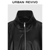 UR Women's Faux Leather Stand Collar Oversized Jacket