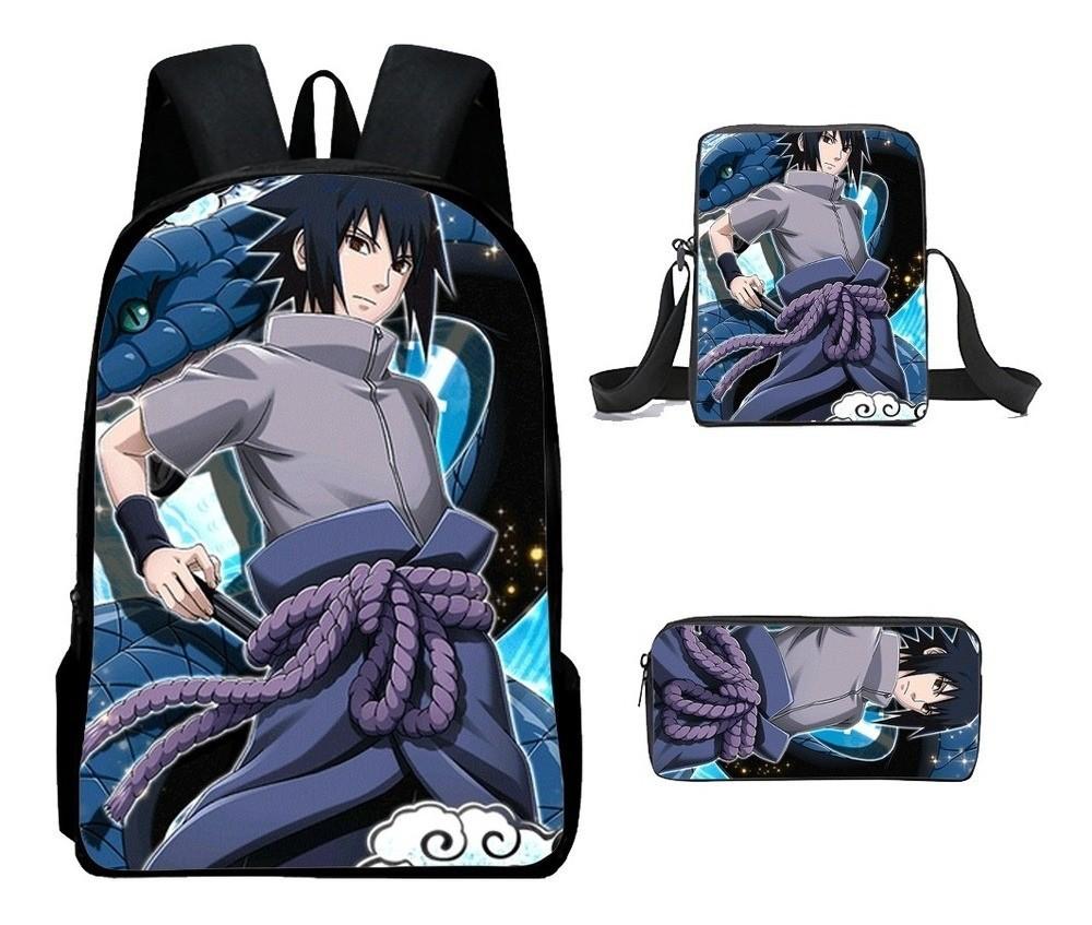 Backpack Naruto Children Set With Pencil Case And Versatile For School Trips Day