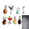 3D Kylskåpsvaser Magneter 8 st/set Harts Liten Blomvas Roliga Kylskåpsaccessoarer För Kök Kontor Dekoration