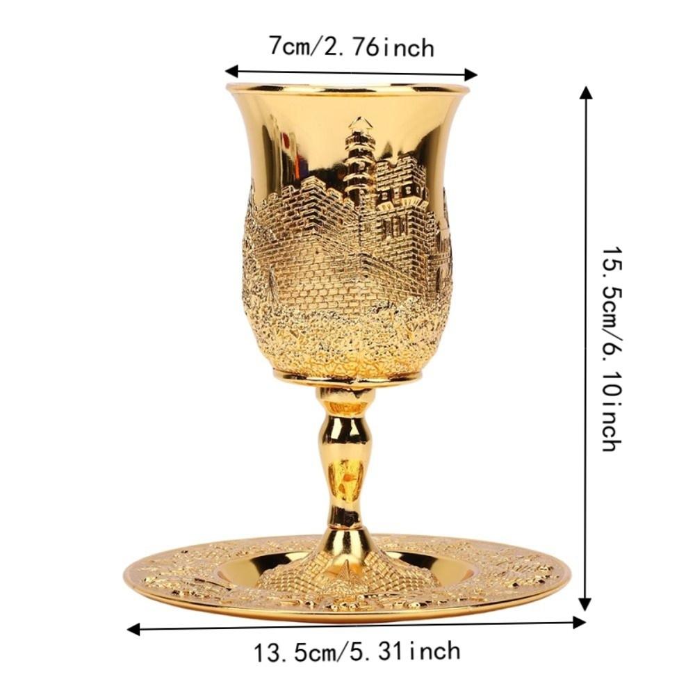 Tarnish Proof Kiddush Cup Set Zinc Alloy Wine Goblet Set Stemmed Wine Cup Festivals