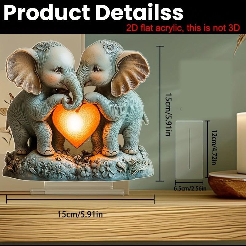 1 Piece of Elephant and Heart-shaped Home Decoration Ornament, Suitable for Living Room Decoration. It's a Gift for Family
