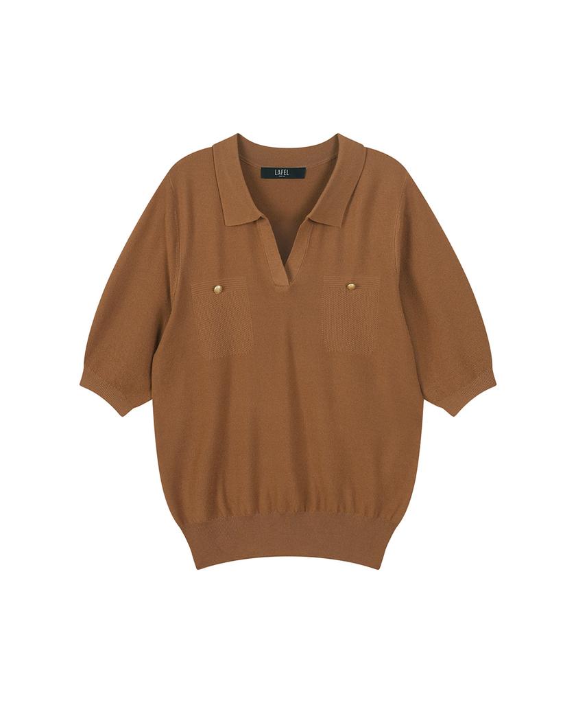 LAFELSORTOF Collared Knit Top