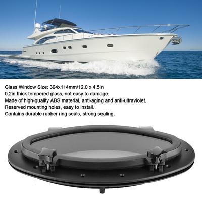 Marine Porthole Oval Portlight Stalinite Port Hole Opening Window for RV Boat Yacht Tempered Glass Porthole Porthole Replacement