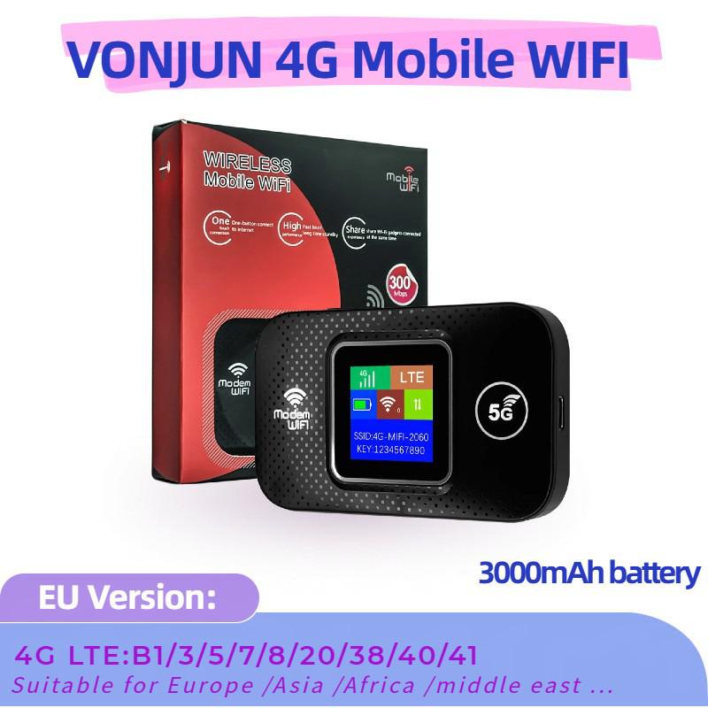 Portable 4G LTE WiFi Router with SIM Card Slot – 3000mAh Battery for Europe, Asia, Africa