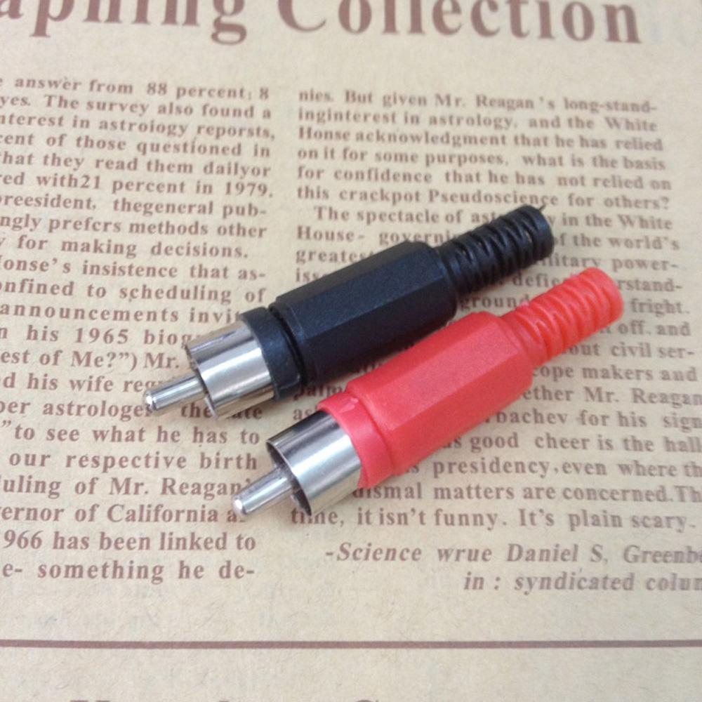 Upgrade Audio Video Connections with 20pcs Black Red Solder Male Connectors