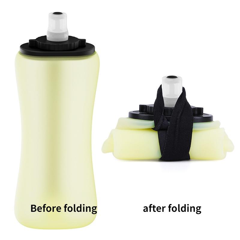 1PC Handheld Running Water Bottle Silicone Sports Outdoor Products Foldable Sports Kettle Cycling Kettle Sports Equipment