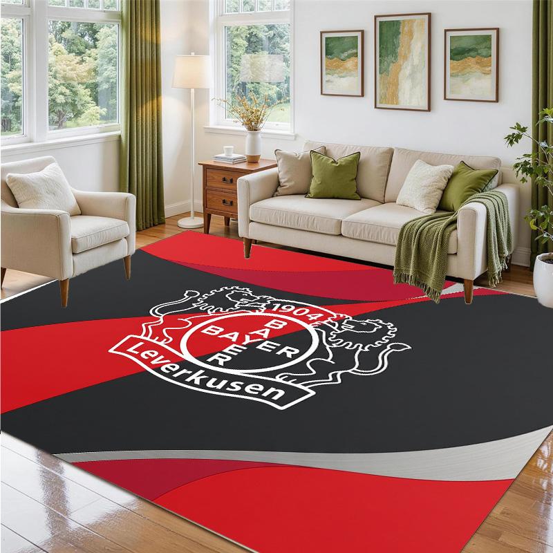 Bayer Leverkusen Football Design Crystal Velvet Rug Soft Decorative Mat for Bedroom Entrance