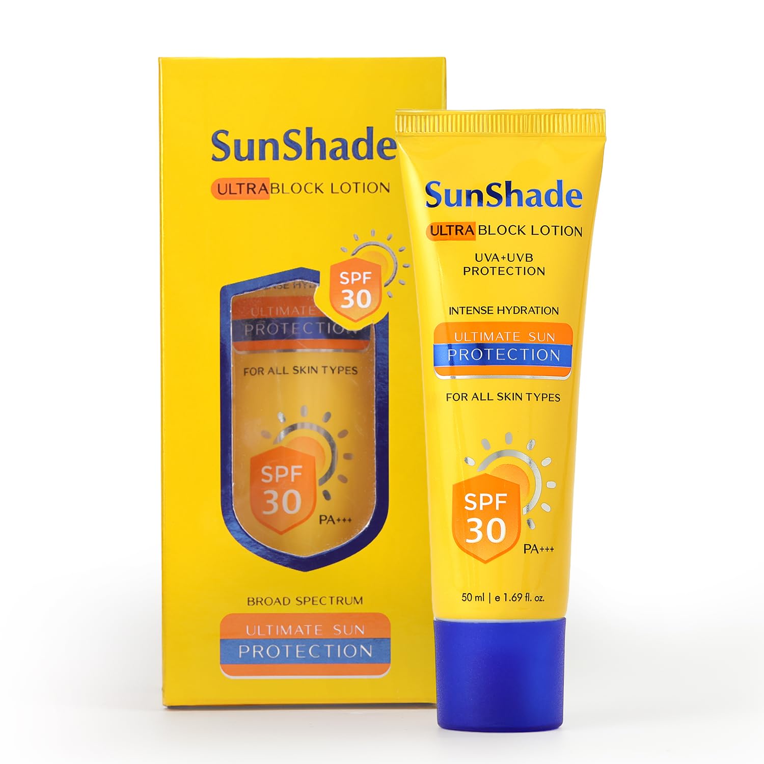 

Sunshade Natural Sunscreen Lotion SPF 30-50mL | PA+++ | Non Oily, Light And Non Sticky | Suitable For All Skin Types | Sunscreen Spf 30 | Blue Li
